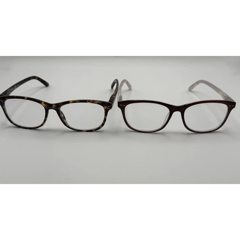 Lot of 2 Blue Light Glasses +0.00 Tortoise Multicolor Eyeglass Frames 62mm